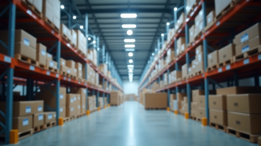 Moderner Logistik-Hub mit organisierten Lagersystemen und Automatisierungstechnologie